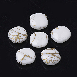 Perles acryliques d'effilage, carrée, blanc, 12x11.5x5mm, Trou: 1mm