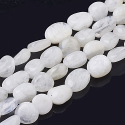 Brins de perles de pierre de lune arc-en-ciel naturel, pierre roulée, pépites, 5~15x7~8x3~7mm, Trou: 1mm, Environ 45 pcs/chapelet, 15.35 pouce