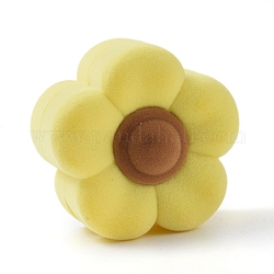 Portagioie in velluto a forma di fiore di prugna, custodia per organizer portagioie portatile, per collana orecchini anello, giallo, 6.15x6.15x3.75cm