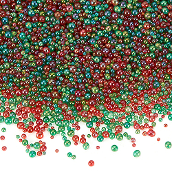 Olycraft 200G Glass Beads, Bubble Beads, Round, No Hole, Red, 2~3mm