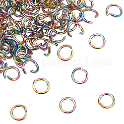 Revestimiento al vacío unicraftale 304 anillos de salto abiertos de acero inoxidable, color del arco iris, 20 calibre, 5x0.8mm, diámetro interior: 3.4 mm, 100 unidades / caja