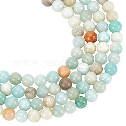 Nbeads 2 Strands Natural Flower Amazonite Beads Strands, Round, 6mm, Hole: 1mm, about 62pcs/strand, 15.2 inch