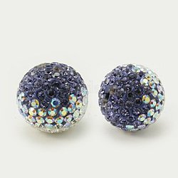 Austrian Crystal Beads, Pave Ball Beads, with Polymer Clay inside, Round, 539_Tanzanite, 14mm, Hole: 1mm