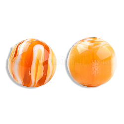 樹脂ビーズ  天然石風  ラウンド  オレンジ  19mm  穴：2~2.4mm