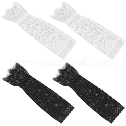Ahadermaker 2 Paar 2 Farben Polyester-Spitzen-Armstulpen, lange fingerlose Fahrhandschuhe, für Frauen, Mischfarbe, 325~333x103x1 mm, 1 Paar / Farbe