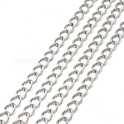 Iron Cuban Link Chains, Chunky Chains, Unwelded, with Spool, Oval, Platinum, 14x10x2.1mm, about 82.02 Feet(25m)/roll
