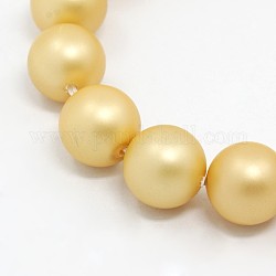 Round Shell Pearl Frosted Beads Strands, Navajo White, 6mm, Hole: 1mm, about 67pcs/strands, 15.7 inch