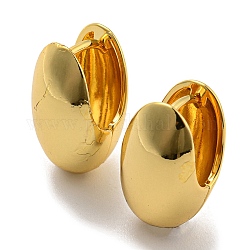 Pendientes de aro de huevo, joyas de latón para mujer, sin plomo y cadmio, real 18k chapado en oro, 20.5x12mm