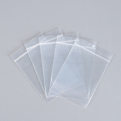 Polyethylene Zip Lock Bags, Resealable Packaging Bags, Top Seal, Self Seal Bag, Rectangle, Clear, 10x7cm, Unilateral Thickness: 2.9 Mil(0.075mm), 500pcs/group