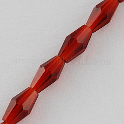 Glass Beads Strands, Faceted, Bicone, Dark Red, 8x4x4mm, Hole: 1mm