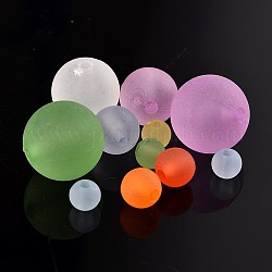 Perline acrilico trasparente, smerigliato, tinto, tondo, colore misto, 3~16mm, Foro: 2 mm