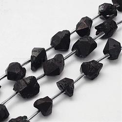 Elektroplattierten natürlichen Amethyst bead Stränge, Nuggets, schwarz vernickelt, 5~16x6~13x6~13 mm, Bohrung: 2 mm, ca. 25 Stk. / Strang, 15.7 Zoll (400 mm)