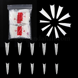 ABS пластик бесшовные накладные ногти на шпильке, инструмент для маникюра для ногтей, кремово-белые, 29~42x6~12 мм, 500 шт / пакет