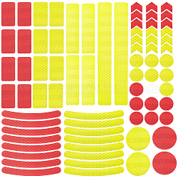 Gorgecraft 2 feuille 2 couleurs autocollant réfléchissant en plastique imperméable, rectangle et plat rond, couleur mixte, 22x23.5x0.03 cm, 2 couleur, 1set / couleur, 2 jeu