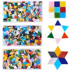 Кабошоны из стекла, разнообразные, разноцветные, 10~15x3~10x3 мм