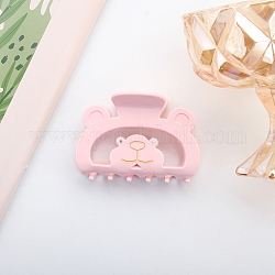 Cute Bear Cellulose Acetate Claw Hair Clips, for Women Girl Thick Hair, Pearl Pink, 60x84x43mm