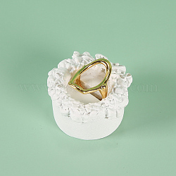 Soporte de exhibición de un solo anillo de resina de columna, soportes de joyería para el almacenamiento de anillos de dedo, apoyos de la foto, blanco, 4.35x4.6x2.5 cm, ranura: 1.95x0.35cm