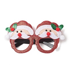 Weihnachtsbrillengestelle aus Kunststoff und Vliesstoff mit Glitzer, für Weihnachtsfeier-Kostümdekorationszubehör, Weihnachtsmann, 98x175x26 mm