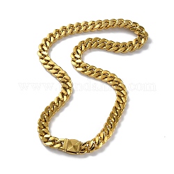 Chapado en iones (ip) 304 collares de cadena de eslabones cubanos con corte de diamante de acero inoxidable, dorado, 23.98 pulgada (60.9 cm)