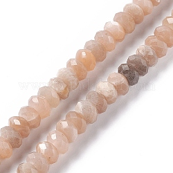 Natural Sunstone Beads Strands, Faceted, Rondelle, 7.5~8x4~4.5mm, Hole: 1mm, about 87~94pcs/strand, 15.24~15.43 inch(38.7~39.2cm)