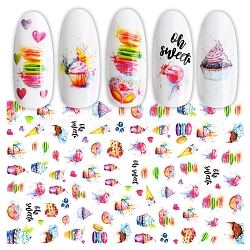 Adesivi per nail art, autoadesiva, per le decorazioni delle punte delle unghie, modello di dolci, colorato, 123x80mm