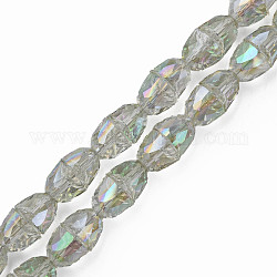 Chapelets de perles en verre transparent électrolytique, facette, cloche, vert clair, 8x7mm, Trou: 1mm, Environ 94~100 pcs/chapelet, 25.20 pouce (64 cm)