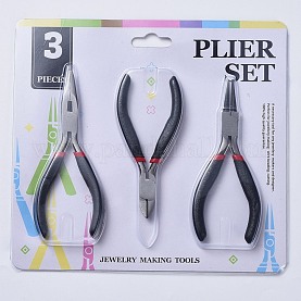 Jewelry Plier for Jewelry Making Supplies, #50 Steel(High Carbon Steel)  Short Chain Nose Pliers, Round Nose Pliers and Side Cutting Pliers,  Midnight Blue, 110~130x53mm