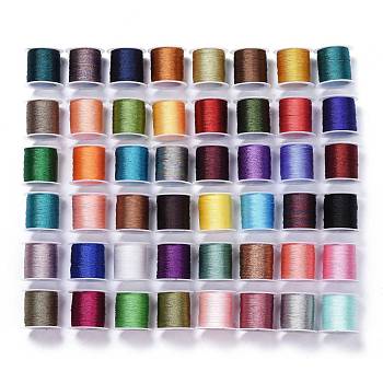 ポリエステル編組メタリックコード  DIYの編みこみのブレスレット作りと刺繡のために  ミックスカラー  0.4mm  6プライ  約54.68ヤード（50m）/ロール