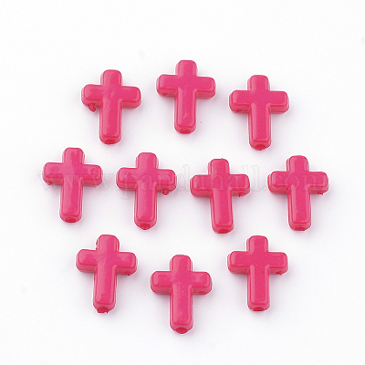 Wholesale Opaque Acrylic Cross Beads 