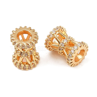 Латунь микропаве прозрачный кубический цирконий европейский бисер KK-F906-22G-1