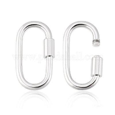 2 шт. 925 застежки-карабина из стерлингового серебра с родиевым покрытием STER-PH0002-42-1