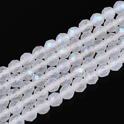 Нити из натуральных кварцевых бусин с цветным покрытием G-T144-B07-05-1