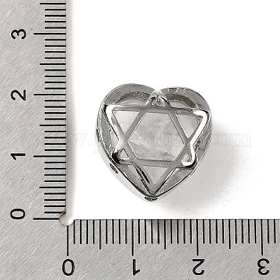 Латунные многорядные звенья из натурального кварцевого кристалла в форме сердца G-B149-13P-05-1