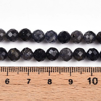 Натуральные кордиерит / иолит / дихроитовые бусины G-S345-6mm-27-1