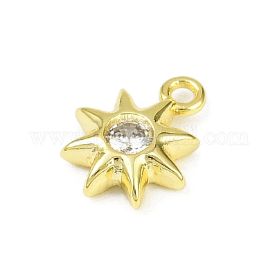 Подвески из латуни с прозрачным фианитом KK-L238-12G-1