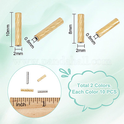 40 шт. 4-х видов трубчатых бусин из нержавеющей стали 304 STAS-UN0051-98-1