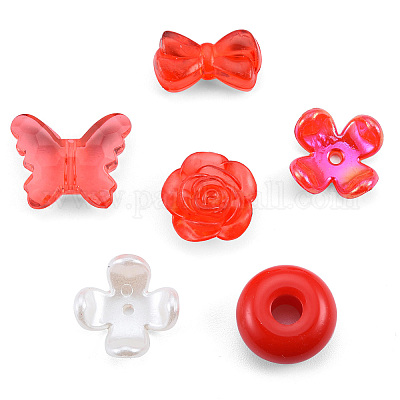 Непрозрачные и прозрачные акриловые бусины MACR-T045-01F-1