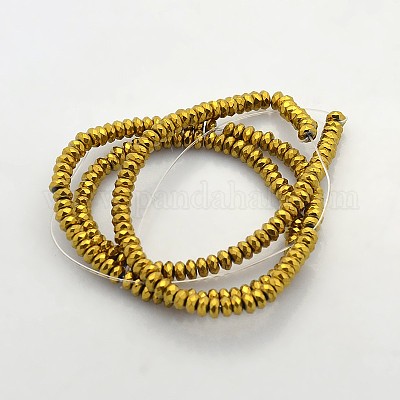 Гальванизировать немагнитных синтетический гематит бисер пряди G-J208B-02-1