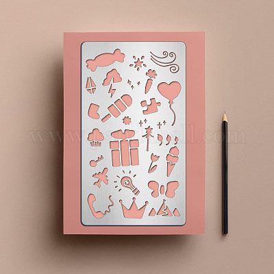 2шт 2 трафарета для резки из нержавеющей стали 304 DIY-FG0001-96-1