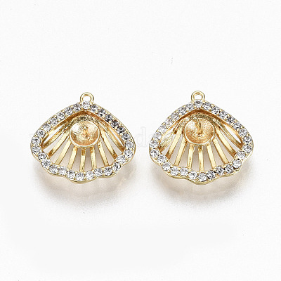 Полые латунные микропейв прозрачные кубические циркониевые подвески на колышках KK-R117-009-NF-1