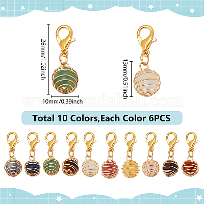 Круглые подвески с медной проволокой HJEW-AB00711-1