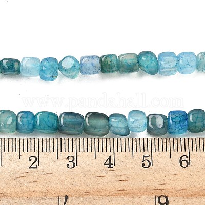 Нити бусин из натурального агата с прожилками дракона (окрашенные и нагретые) G-G177-E15-03-1