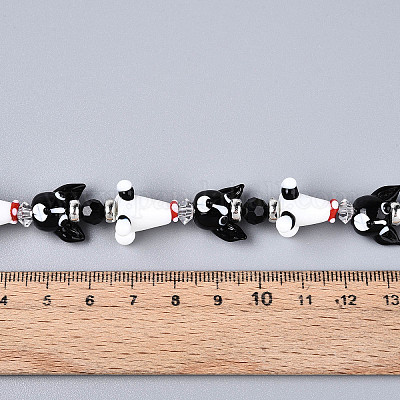 Бусы лэмпворк ручной работы LAMP-N028-15-1