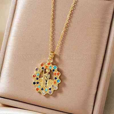 Ретро латунные подвески с кубическим цирконием в виде святого IB9425-2-1