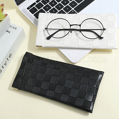 2 шт. 2-цветный футляр для очков из искусственной кожи AJEW-CN0003-26C-1