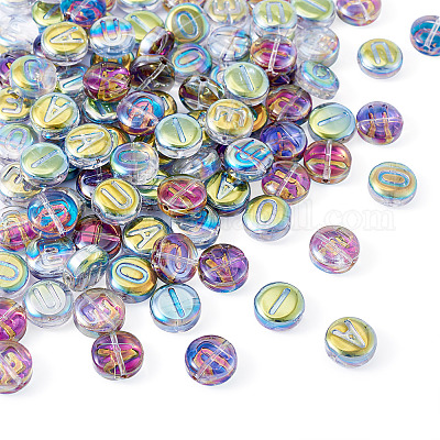 100 шт. 5 вида прозрачных гальванизированных стеклянных бусин с УФ-покрытием GLAA-TA0003-19C-1