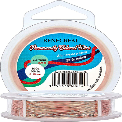 Круглая медная проволока для изготовления ювелирных изделий CWIR-BC0004-0.15mm-02-1