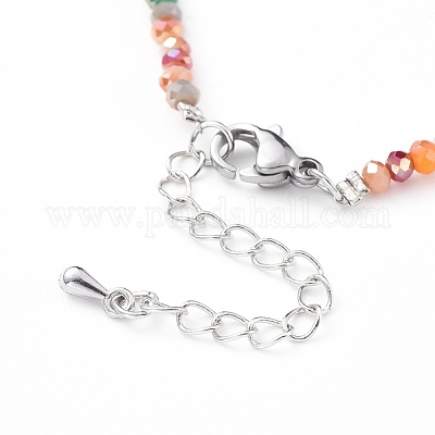 Ограненные ожерелья из бисера NJEW-JN02553-04-1