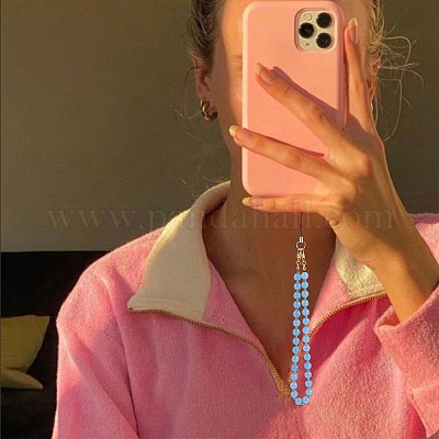 Ремешки для мобильных телефонов из натурального и окрашенного малайзийского нефрита и круглой бусины из нержавеющей стали 304&nbsp;HJEW-SW00043-04-1