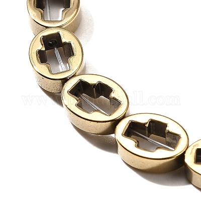 Гальванические нити из синтетических немагнитных гематитовых бусин G-L613-Z01-01N-1